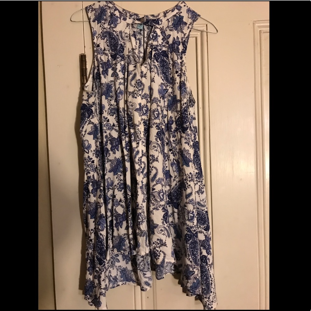 Floral long line tank top